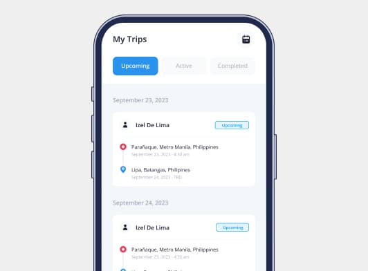 Ride tracking and invoice overview